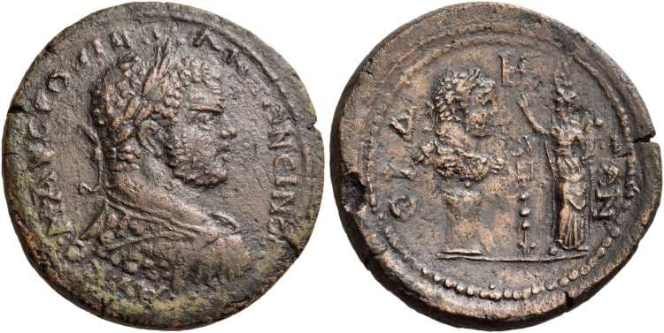 Side Nomos 15, 269 Caracalla, AE34 of Side, Pamphylia