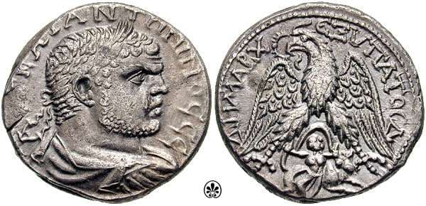 Sidon Bellinger 288 Caracalla AR Tetradrachm of Sidon, Phoenicia