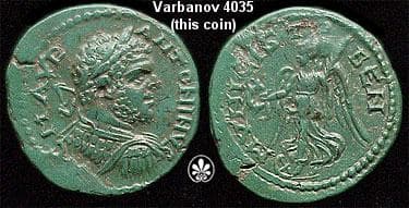 Stobi Moushmov 6552 Caracalla AE 22mm of Stobi in Macedonia