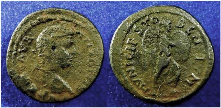 Stobi Varbanov 4088 Caracalla, AE23 of Stobi, Macedonia