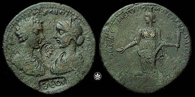 Stratonikeia Caria SNG vA 2694 Caracalla and Plautilla AE 36mm of Stratonikeia, Caria
