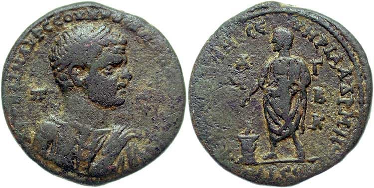 Tarsos SNG Lev 1058 Caracalla AE31 of Tarsos, Cilicia