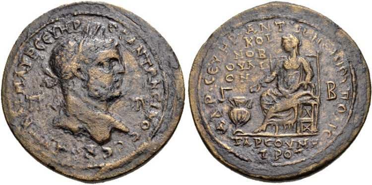 Tarsos Lindgren III, 916 Caracalla, AE36 of Tarsos, Cilicia