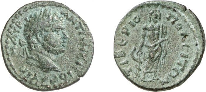 Tiberiopolis BMC 17 Caracalla, AE of Tiberiopolis, Phrygia, 3