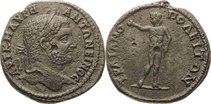 Trajanopolis Varbanov 2873 var Caracalla AE31 of Traianopolis, Thrace