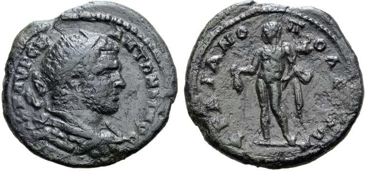 Trajanopolis Moushmov 5049 Caracalla AE24 of Trajanopolis, Thrace