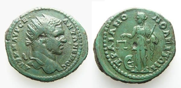 Trajanopolis Moushmov 5038 Caracalla, AE19 of Trajanopolis, Thrace