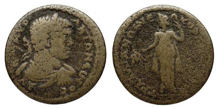 Tralles Mionnet IV, 1101 Caracalla, AE25 of Tralles, Lydia