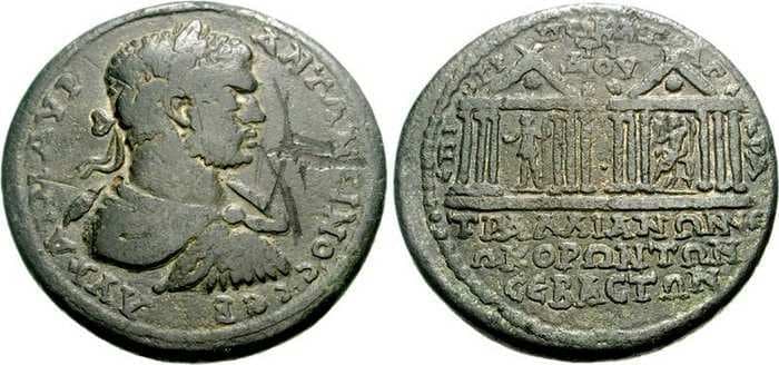 Tralles SNG VA 3290 Caracalla AE36 of Tralles, Lydia