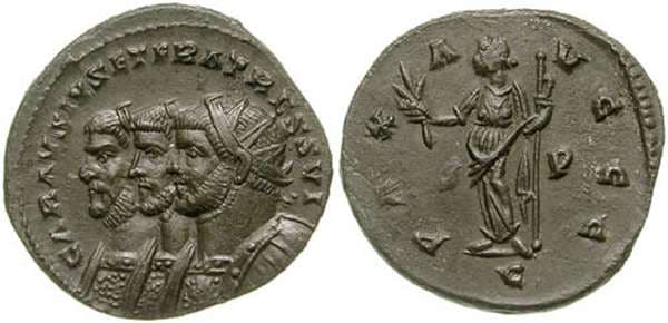RIC 1[mdc] Carausius, Diocletian and Maximianus AE Antoninianus