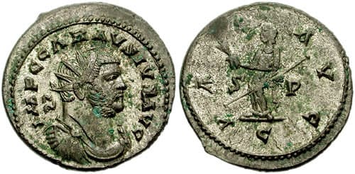 RIC 321 Carausius Silvered AE Antoninianus