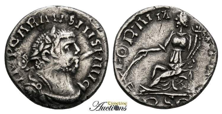 RIC 567 var Carausius, AR denarius