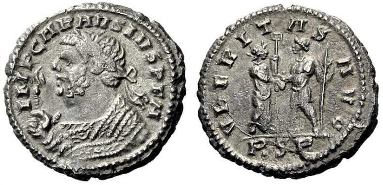 RIC 589 Carausius, AE denarius