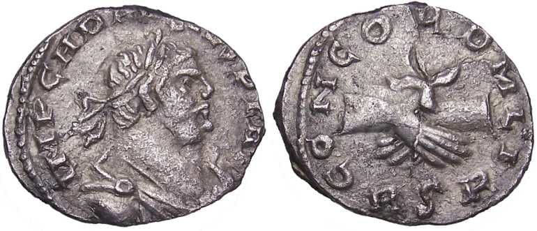 RIC 548 var (3) Carausius, AR denarius, London