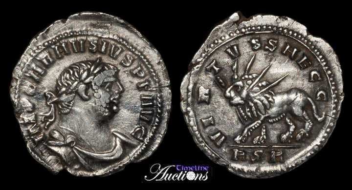 RIC 591 var (2) Carausius, AR denarius, 19
