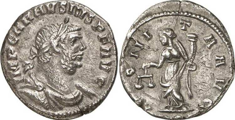 RIC 717 (2) Carausius, AR denarius, uncertain British mint