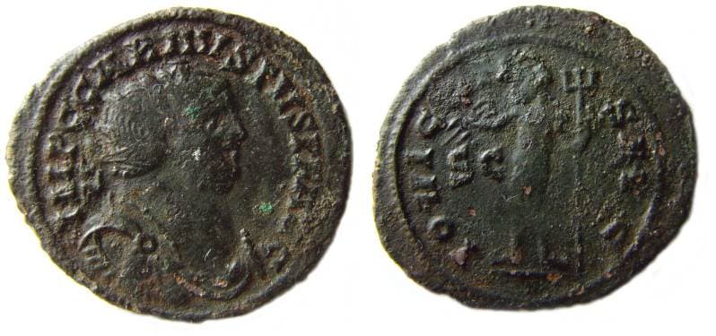 UKDFD 39383 Carausius, AE antoninianus, official, uncertain British mint