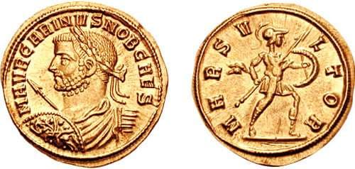 RIC 188 Carinus, As Caesar, AV Aureus