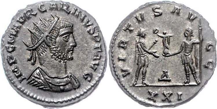 RIC 325, Δ Carinus, AE Antoninianus, Antioch mint