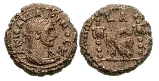 Milne 4679 Carinus, AE18 potin tetradrachm of Alexandria, Egypt