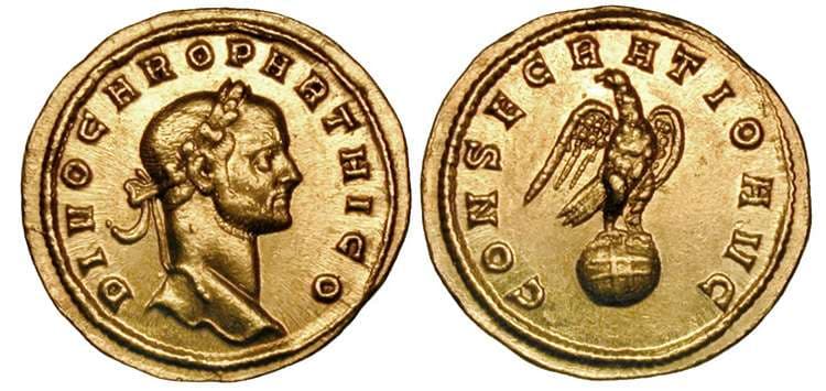 RIC 107 var Calico 4262a Divus Carus AV Aureus