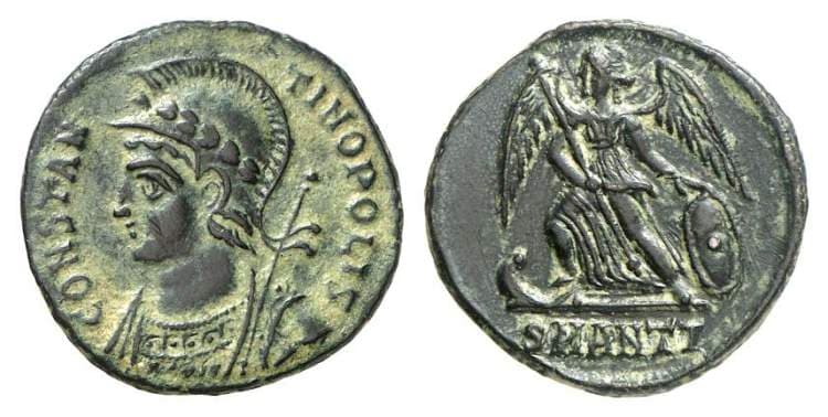 Antioch RIC VII 92 var City Commemorative, AE Follis