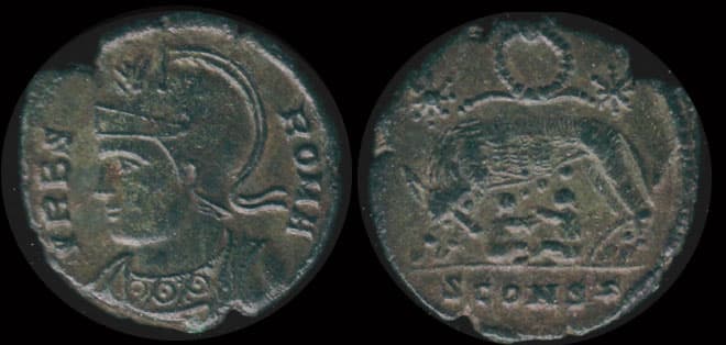 Arles RIC VII 373 Urbs Roma Commemorative AE3