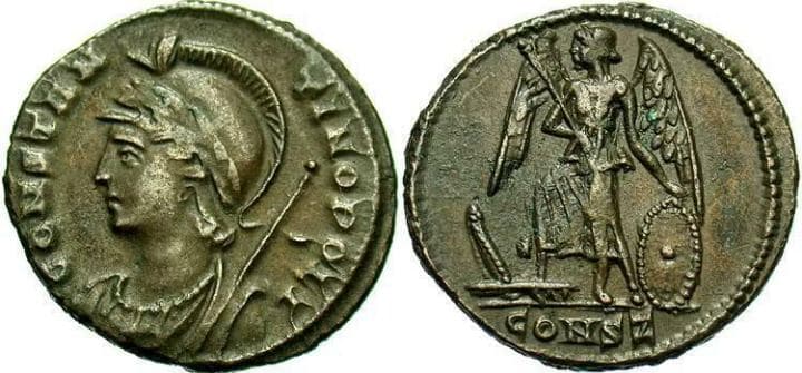 Constantinople RIC VII 63 Z Constantinopolis Commemorative AE follis