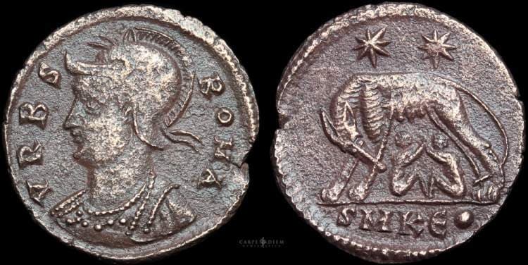 Cyzicus RIC VII 71, E City commemorative, Cyzicus, AD 330-334