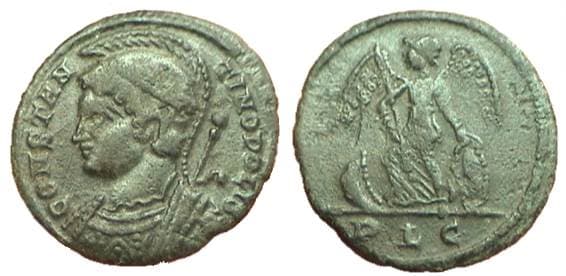Lyons RIC 241, P City Commemorative, AE Follis