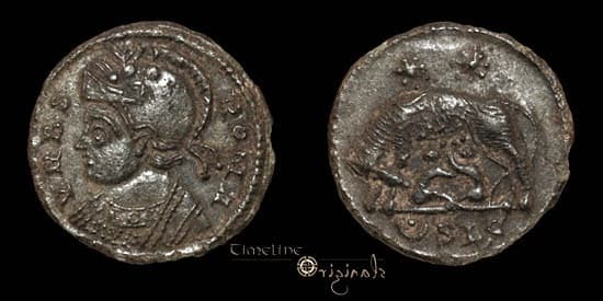 Lyons RIC VII 257 crescent City Commemorative, AE follis, 1