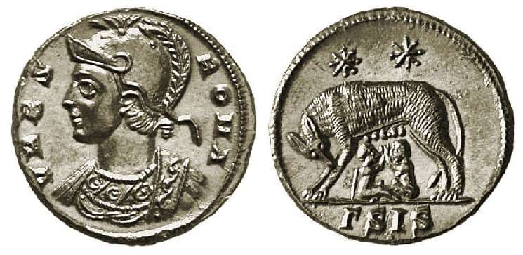 Siscia RIC VII 222 VRBS ROMA follis, 330-333 AD