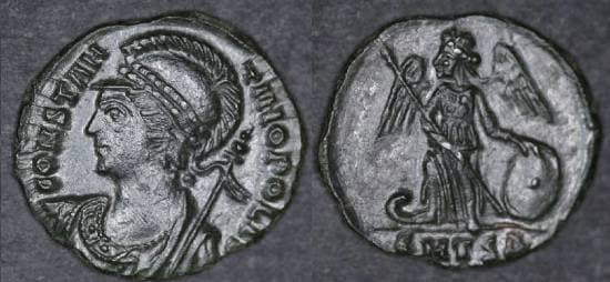 Thessalonica RIC VII 188 City Commemorative AE follis (ca 16mm)