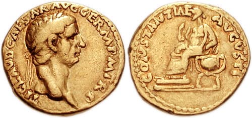 RIC 13 Claudius AV Aureus