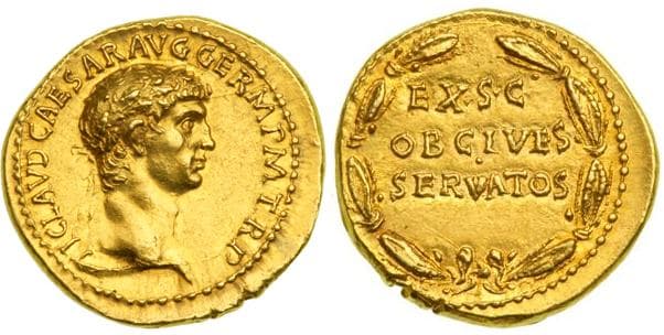 RIC 15 Sear 1831 Claudius AV Aureus