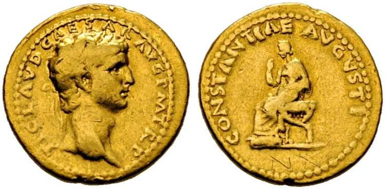 RIC 2 aureus Claudius AV aureus