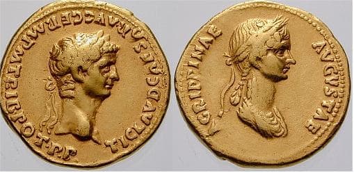 RIC 80 Sear 1885 Claudius and Agrippina AV Aureus