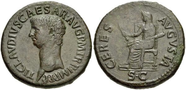 RIC 110 Sear 1856 Claudius AE Dupondius