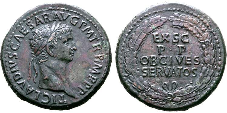 RIC 112 Sear 1850 Claudius AE Sestertius