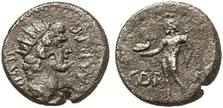 Corinth RPC 1185, right Republican Duoviri coinage, AE Semis