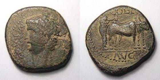 Berytos RPC 4546cf Claudius AE 24 mm of Berytus