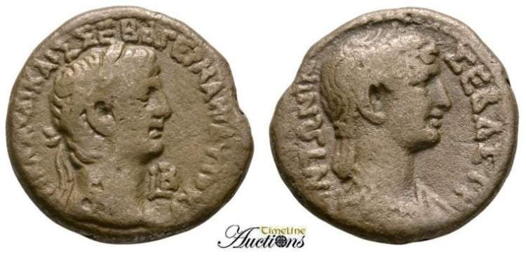 Milne 61 Sear 1868 Claudius and Antonia Billon Tetradrachm of Egypt, Alexandria