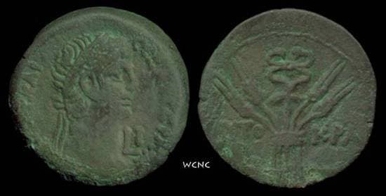 Milne 114 Claudius AE25 Diobol of Alexandria