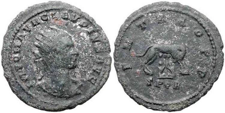 Alfoeldi 50,7 Claudius II, AE antoninianus, Rome or Milan mint, reverse of Gallienus