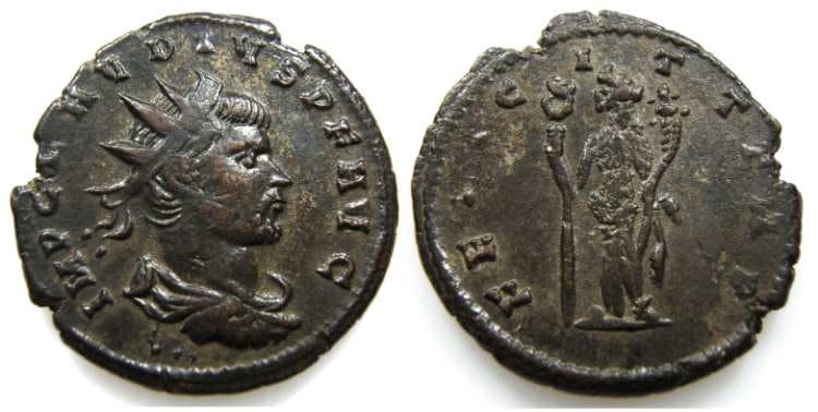 Metropolis hoard 80 Claudius II AE antoninianus, Cyzicus, AD 269