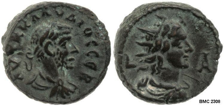 Alexandria Milne 4194v Claudius II, AE Potin tetradrachm of Alexandria, Egypt