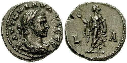 Alexandria Milne 4197v Claudius II, Potin Tetradrachm (21mm, 8