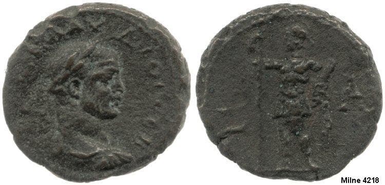 Alexandria Milne 4218v Claudius II, AE Potin tetradrachm of Alexandria, Egypt