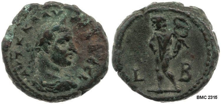 Alexandria Milne 4257 Claudius II, AE Potin tetradrachm of Alexandria, Egypt