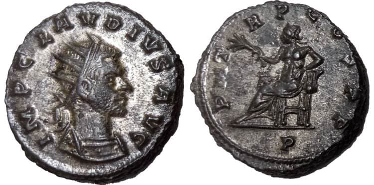 Minster 271 Claudius II plated antoninianus, Siscia